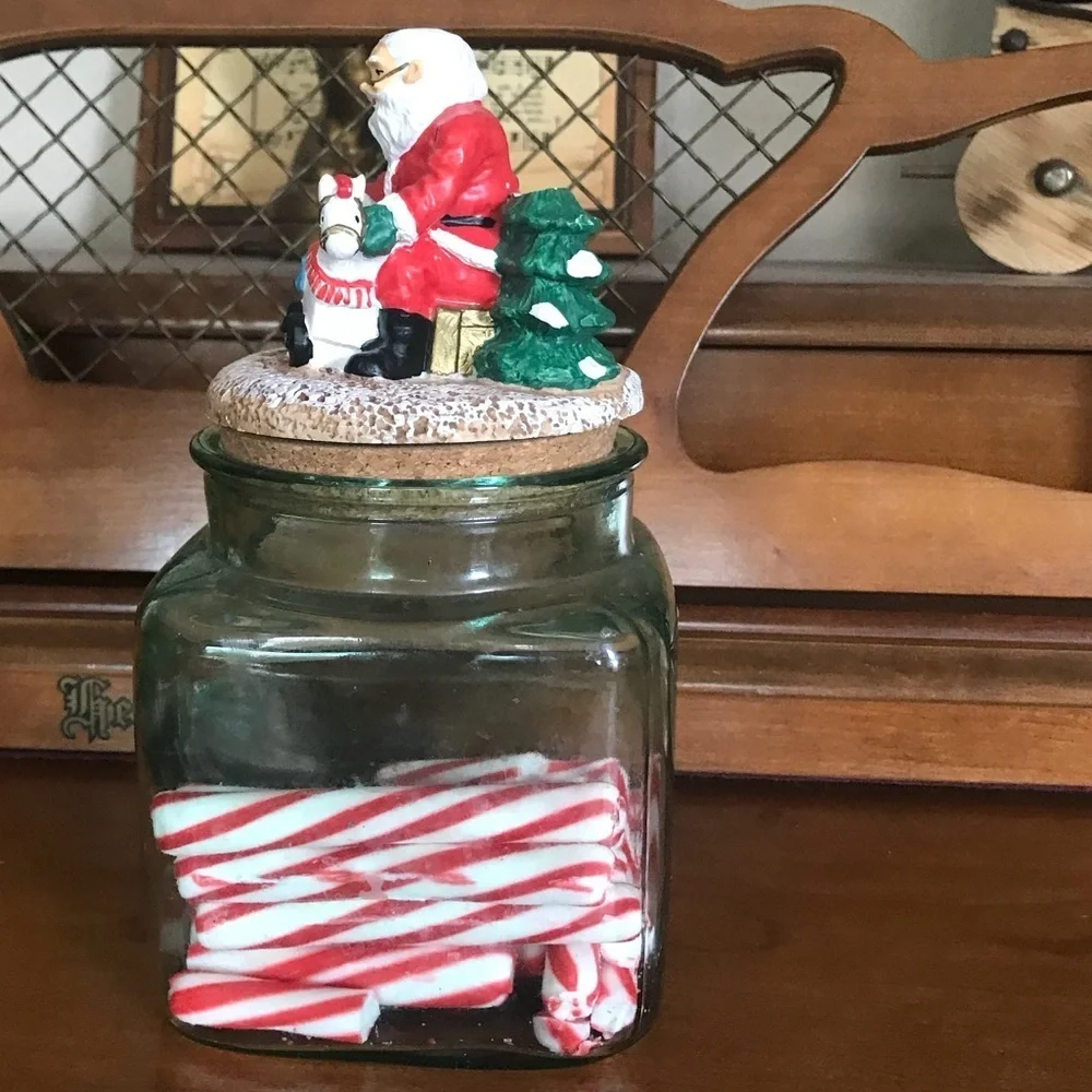 Rare Vintage 1970’s Christmas Santa Candy Jar